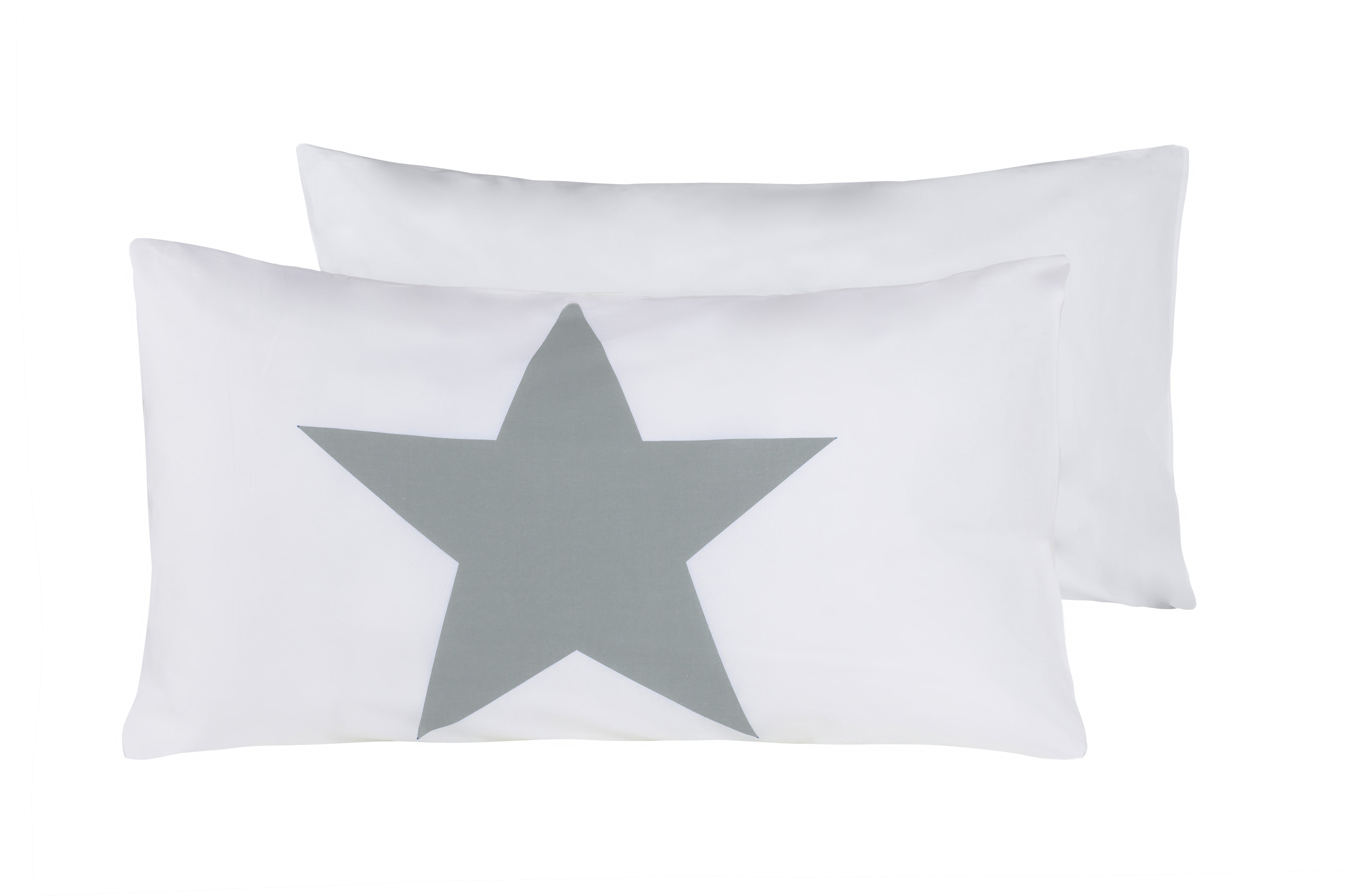 Set copripiumino federe letto 100% cotone stampa digitale STELLA GRIGIO/BIANCO