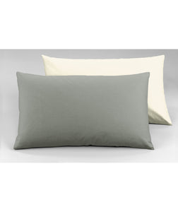 Completo letto lenzuola bicolor in 100% cotone made in Italy  NATURALE/GRIGIO FUMO