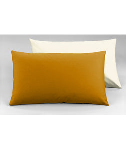 Completo letto lenzuola bicolor in 100% cotone made in Italy NATURALE/OCRA