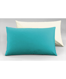 Completo letto lenzuola bicolor in 100% cotone made in Italy NATURALE/VERDE AZZORRE