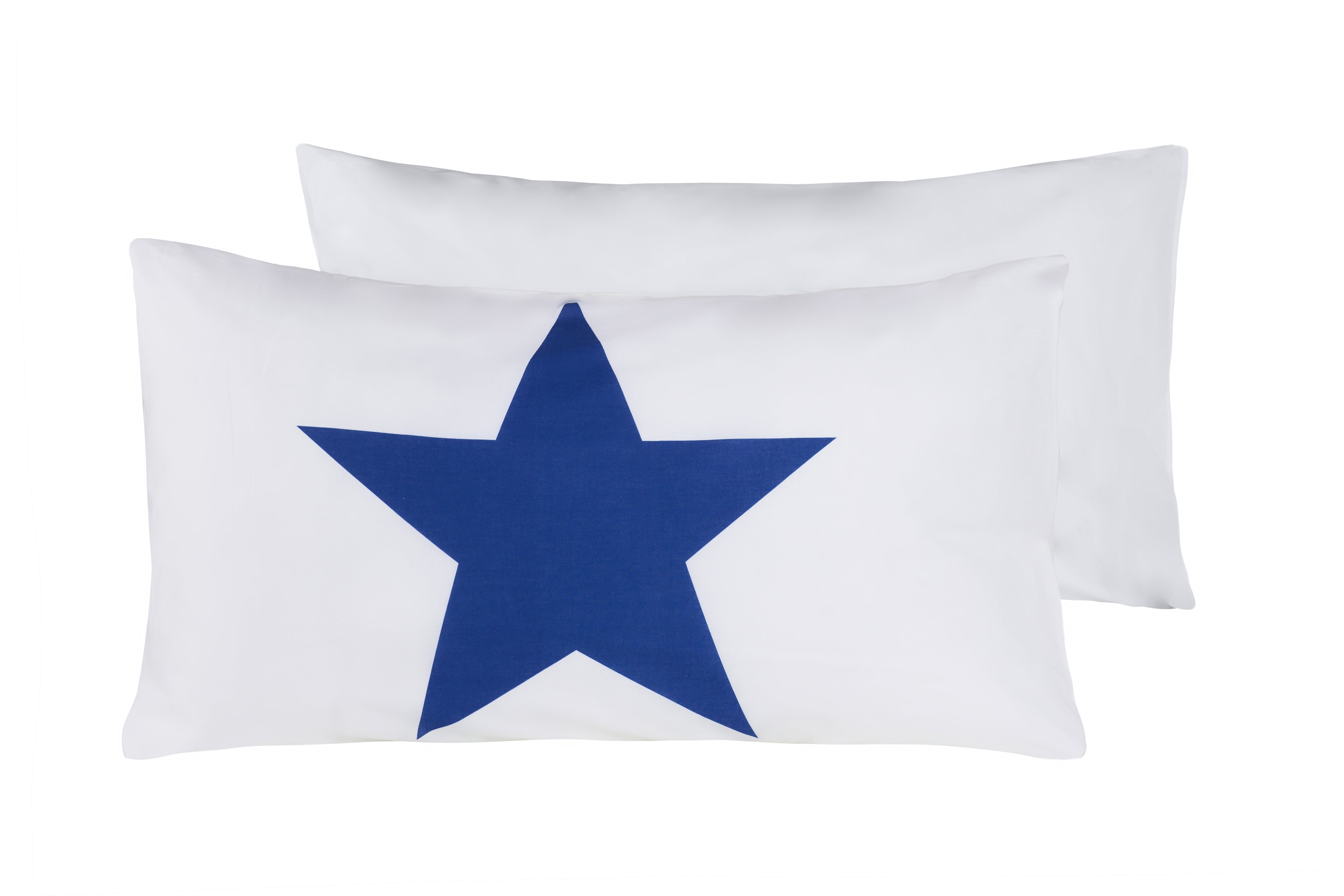 Set copripiumino federe letto 100% cotone stampa digitale STELLA BLU/BIANCO