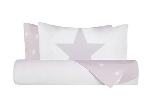 Set copripiumino federe letto 100% cotone stampa digitale STELLA ROSA