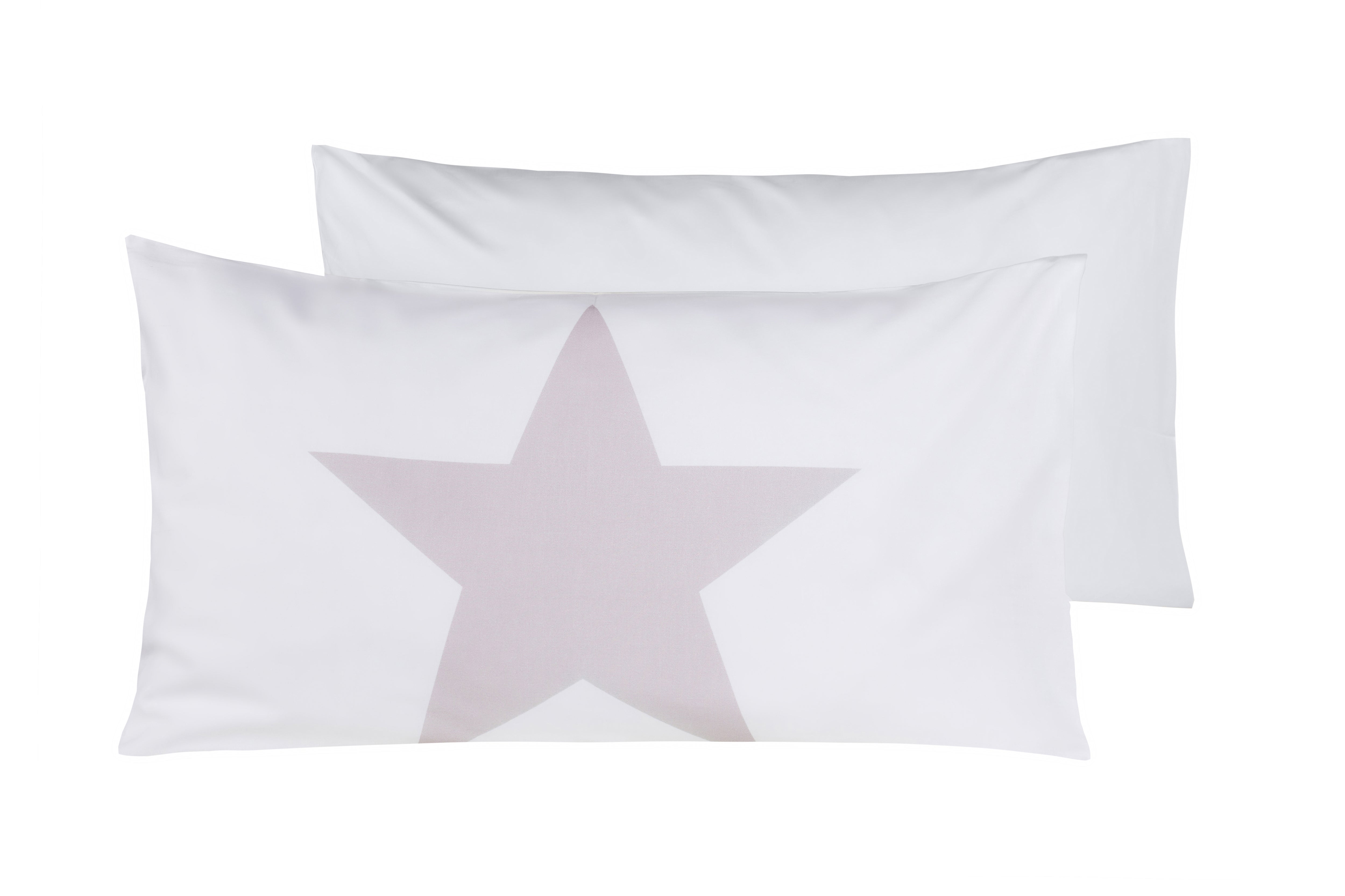 Set copripiumino federe letto 100% cotone stampa digitale STELLA ROSA/BIANCO