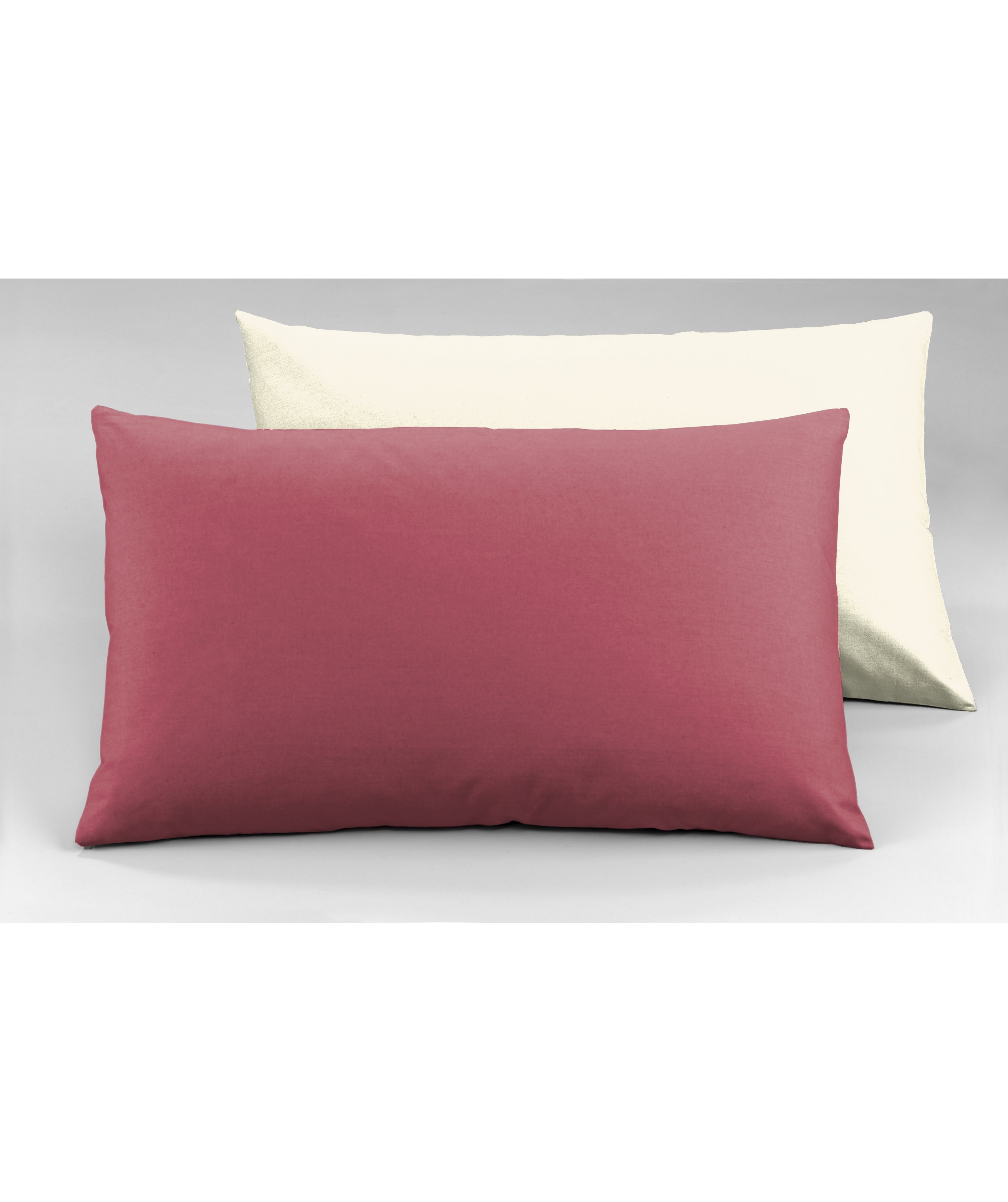 Completo letto lenzuola bicolor in 100% cotone made in Italy NATURALE/MOSTO