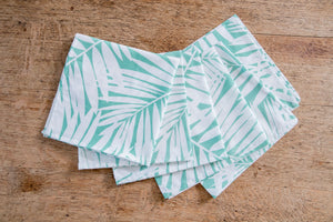 Set di 6 tovaglioli da tavola in stoffa 45 x 45 CM cotone stampa digitale dai colori vivi ed intensi lavabili in lavatrice made in Italy FELCI VERDI