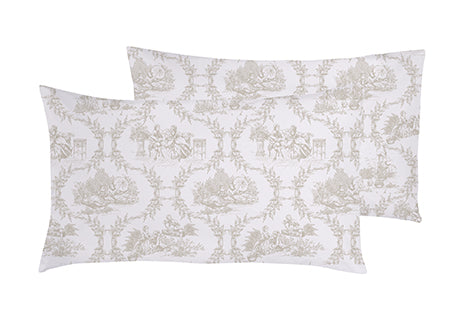 Completo letto lenzuola federe stampa digitale in cotone made in italy TOILE DE JOUY CAMARGUE
