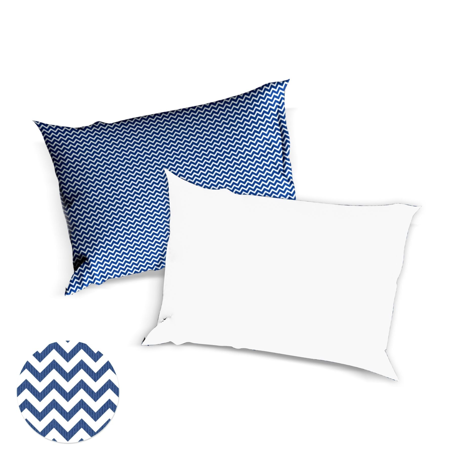 Set copripiumino federe bifaccia doubleface parure copripiumino stampa digitale 100% cotone Made in Italy ZIG ZAG BLU - NOVILUNIO.IT