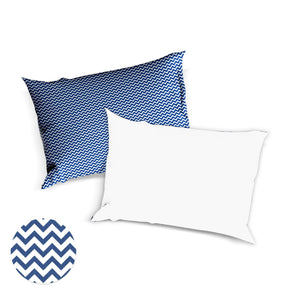 Set copripiumino federe bifaccia doubleface parure copripiumino stampa digitale 100% cotone Made in Italy ZIG ZAG BLU - NOVILUNIO.IT