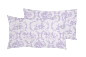 Set copripiumino federe parure Copripiumino eleganti fantasie stampa digitale 100% cotone Made in Italy TROILE DE JOUY VIOLETTA