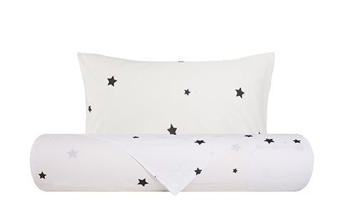 Parure letto lenzuola Cotone Tinta Unita Bianco e Federe Bifaccia 100% cotone made in Italy COSTELLAZIONI