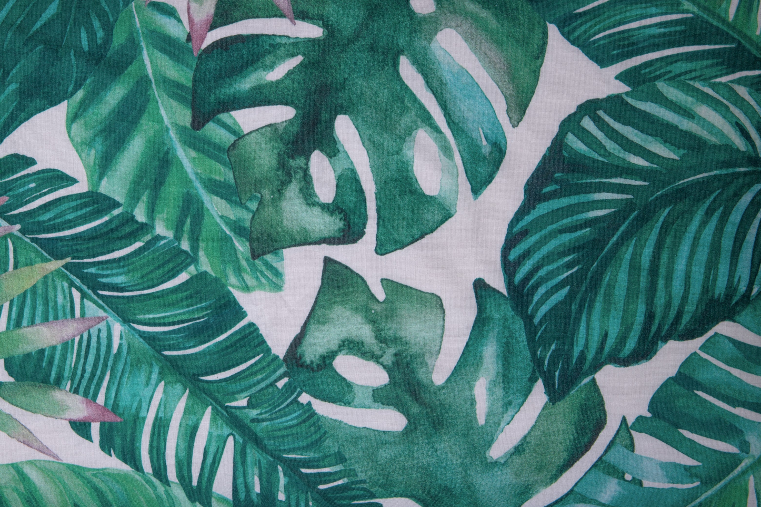 Set 2 federe coppia di federe stampa digitale cotone Made in Italy FOGLIE VERDI - Vanita di raso