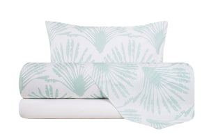 Completo letto lenzuola federe bifaccia double face stampa digitale in cotone made in italy VENTAGLI/BIANCO