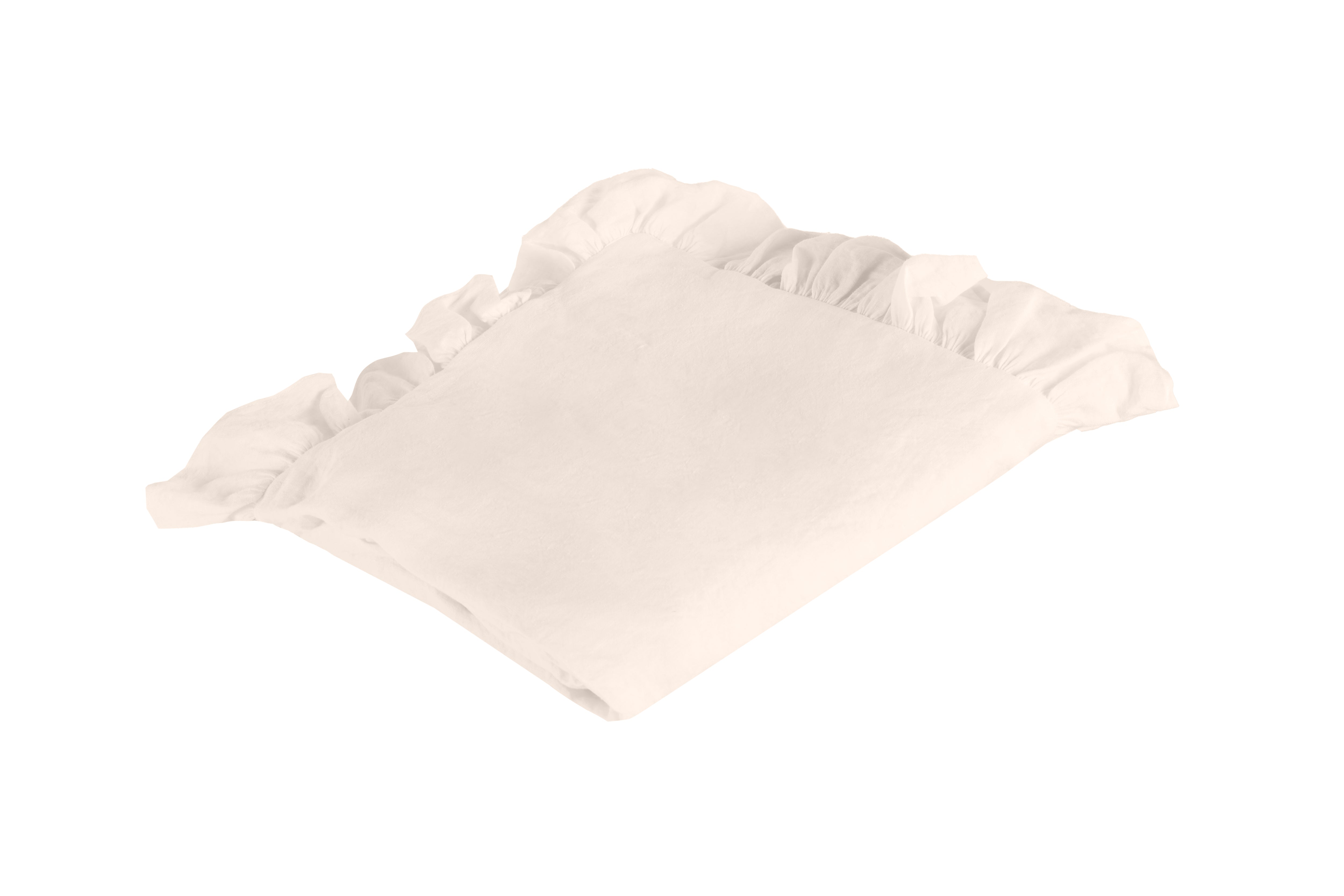 Tovaglia da tavola in 100% puro lino lavato delavè stone washed morbido resistente elegante made in italy  Avorio con Frou Fou