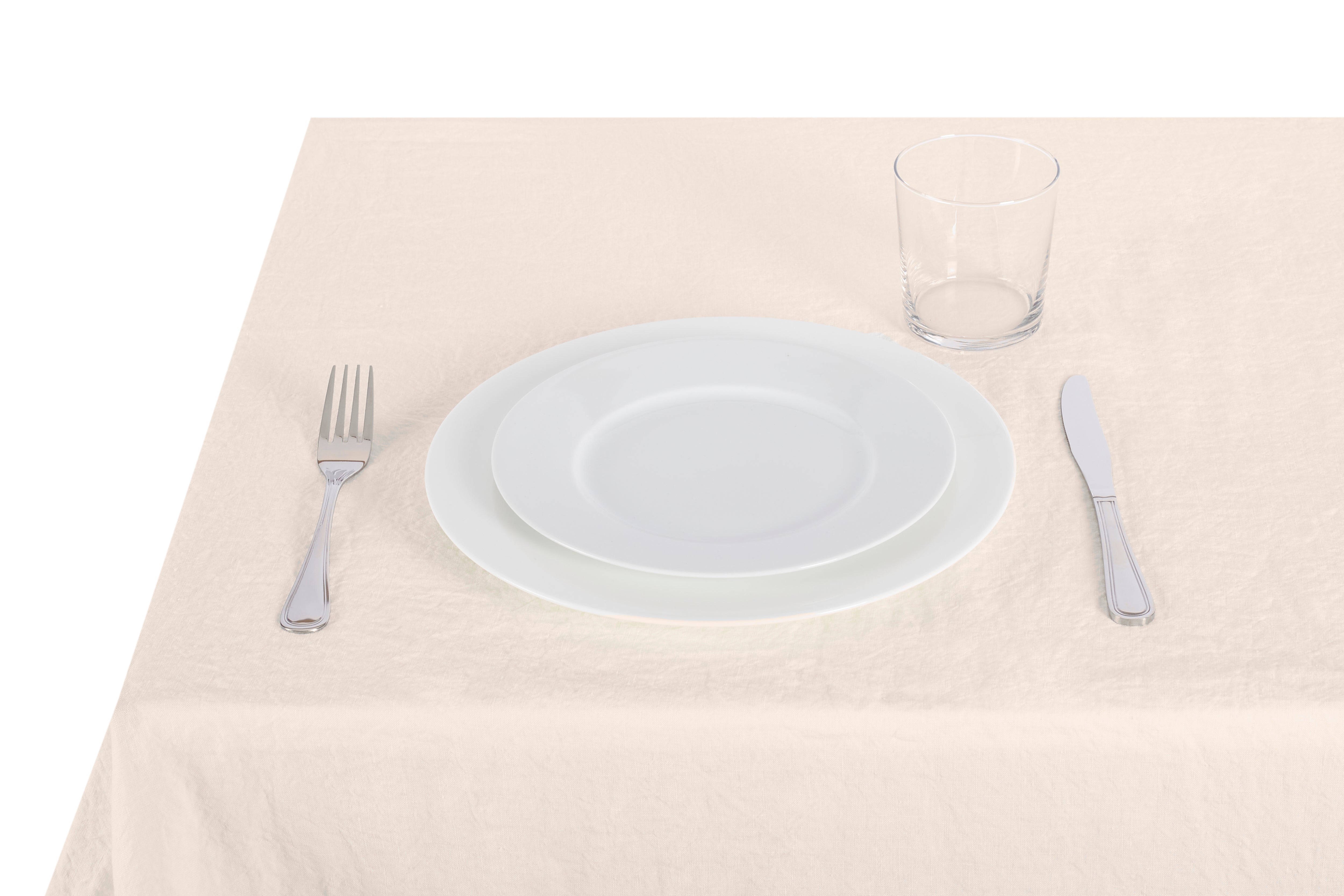 Tovaglia da tavola in 100% puro lino lavato delavè stone washed morbido resistente elegante made in italy  Avorio con Frou Fou