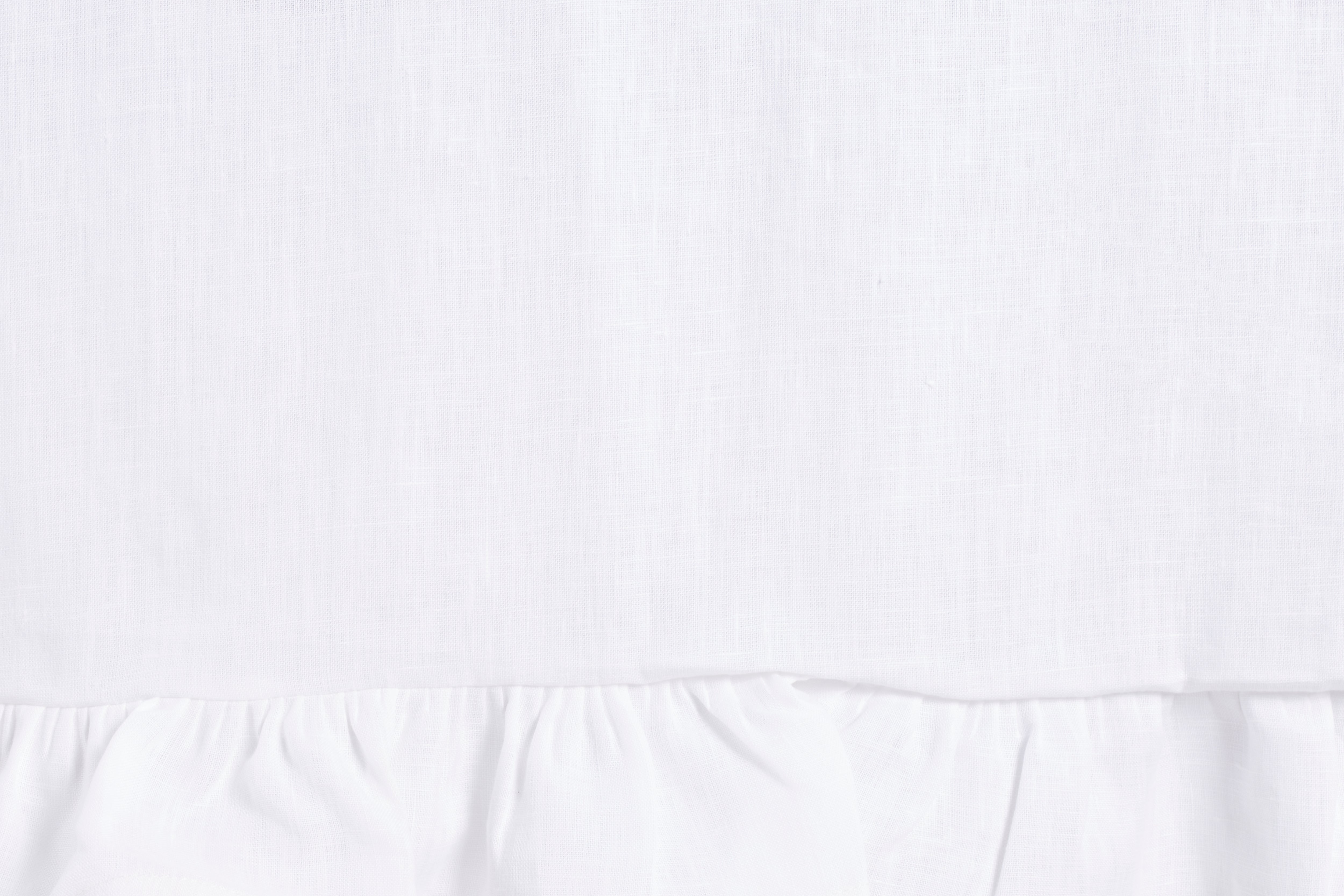 Tovaglia da tavola in 100% puro lino lavato delavè stone washed morbido resistente elegante made in italy  Bianco con Frou Frou