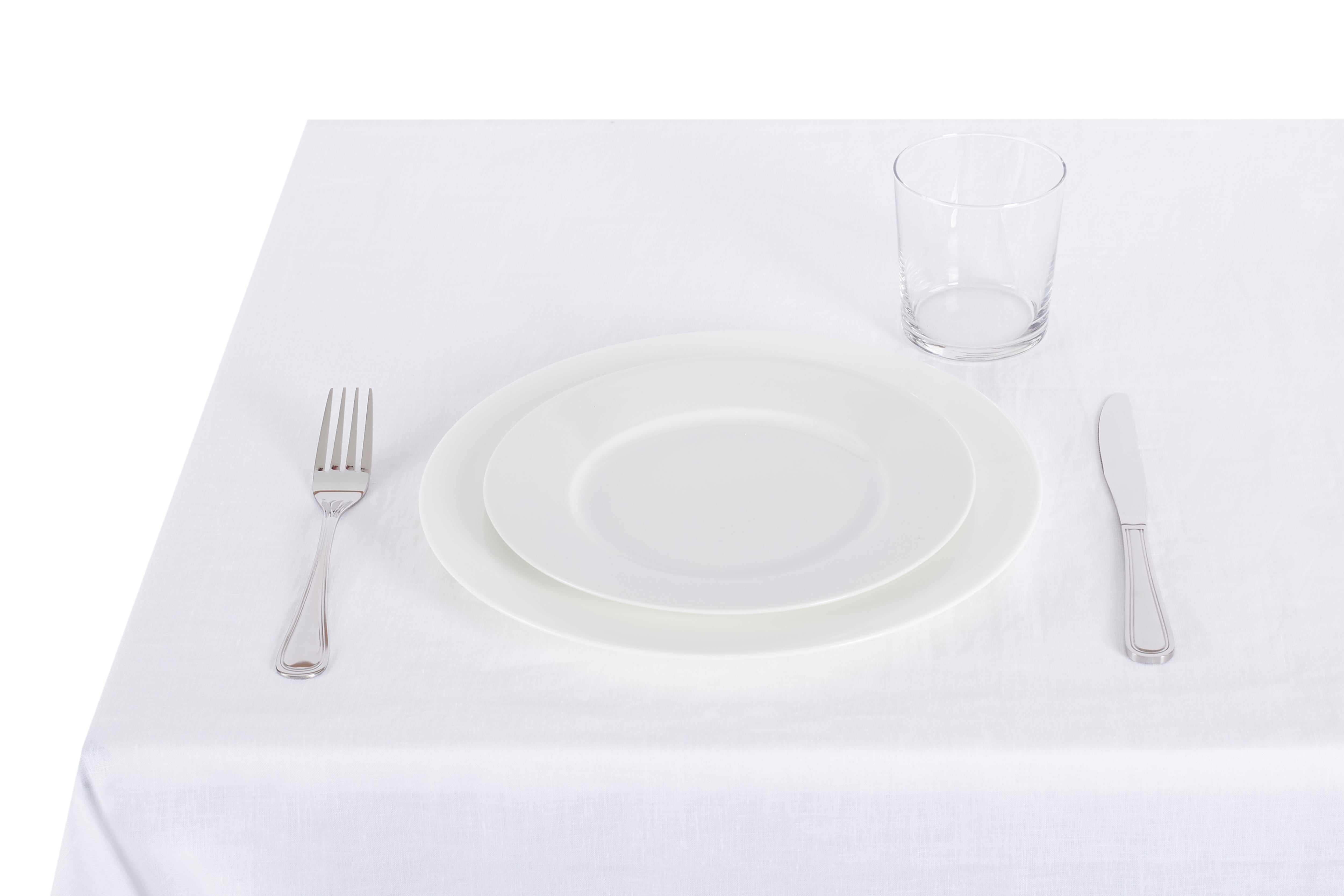 Tovaglia da tavola in 100% puro lino lavato delavè stone washed morbido resistente elegante made in italy  Bianco con Frou Frou