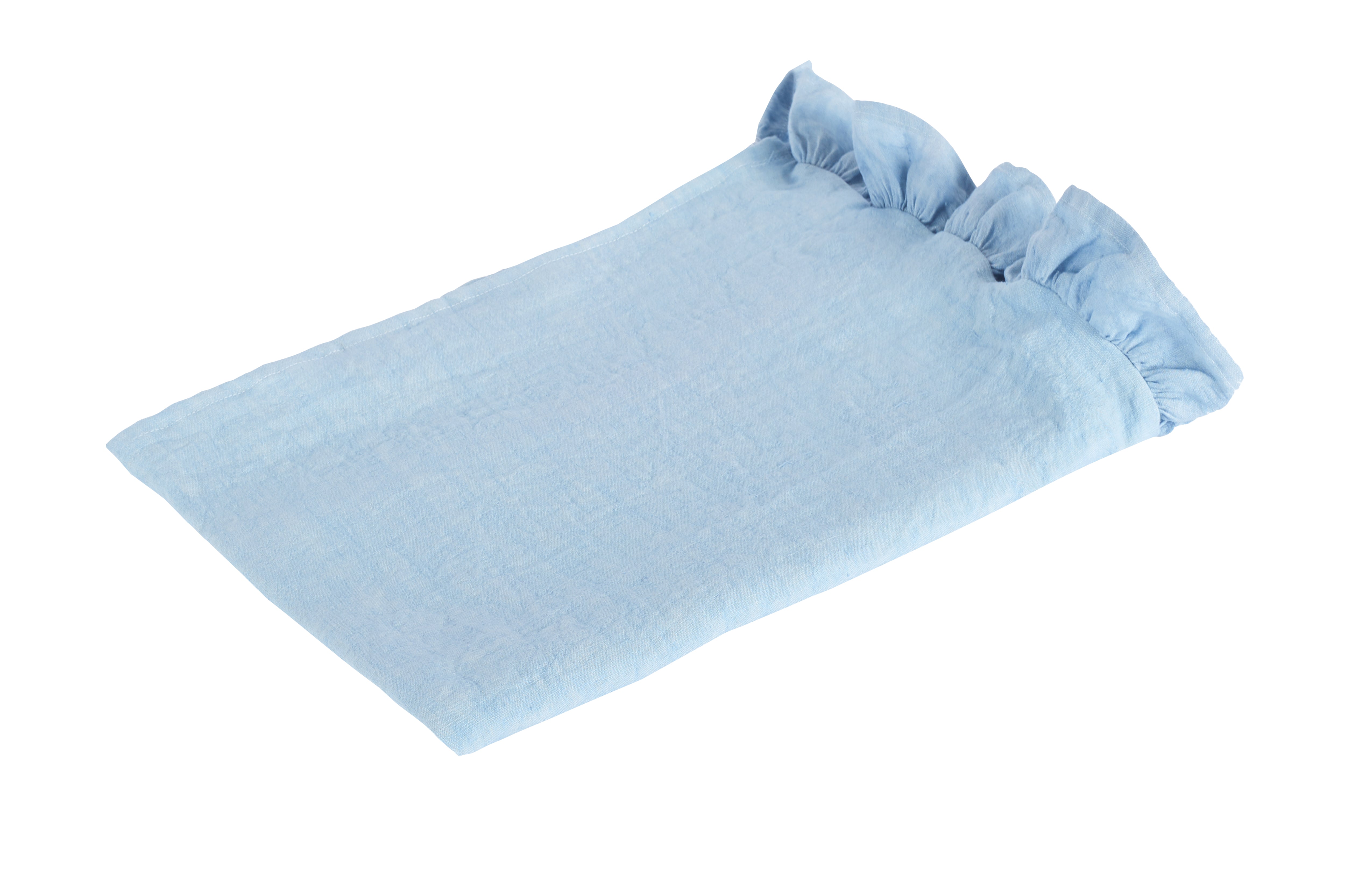 Runner da tavola in 100% puro lino lavato delavè stone washed morbido resistente elegante made in italy Orizzonte con Frou Frou