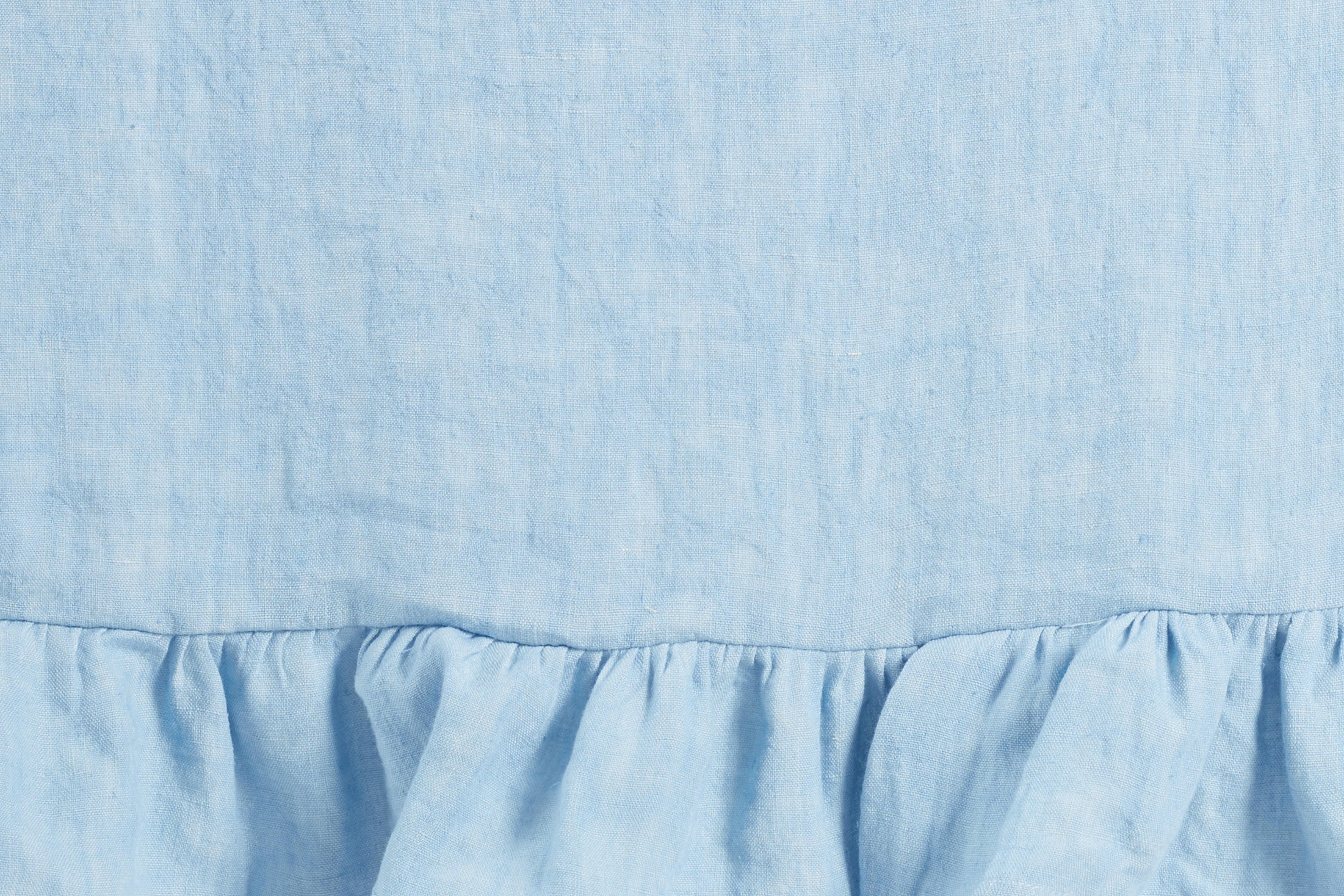 Runner da tavola in 100% puro lino lavato delavè stone washed morbido resistente elegante made in italy Orizzonte con Frou Frou