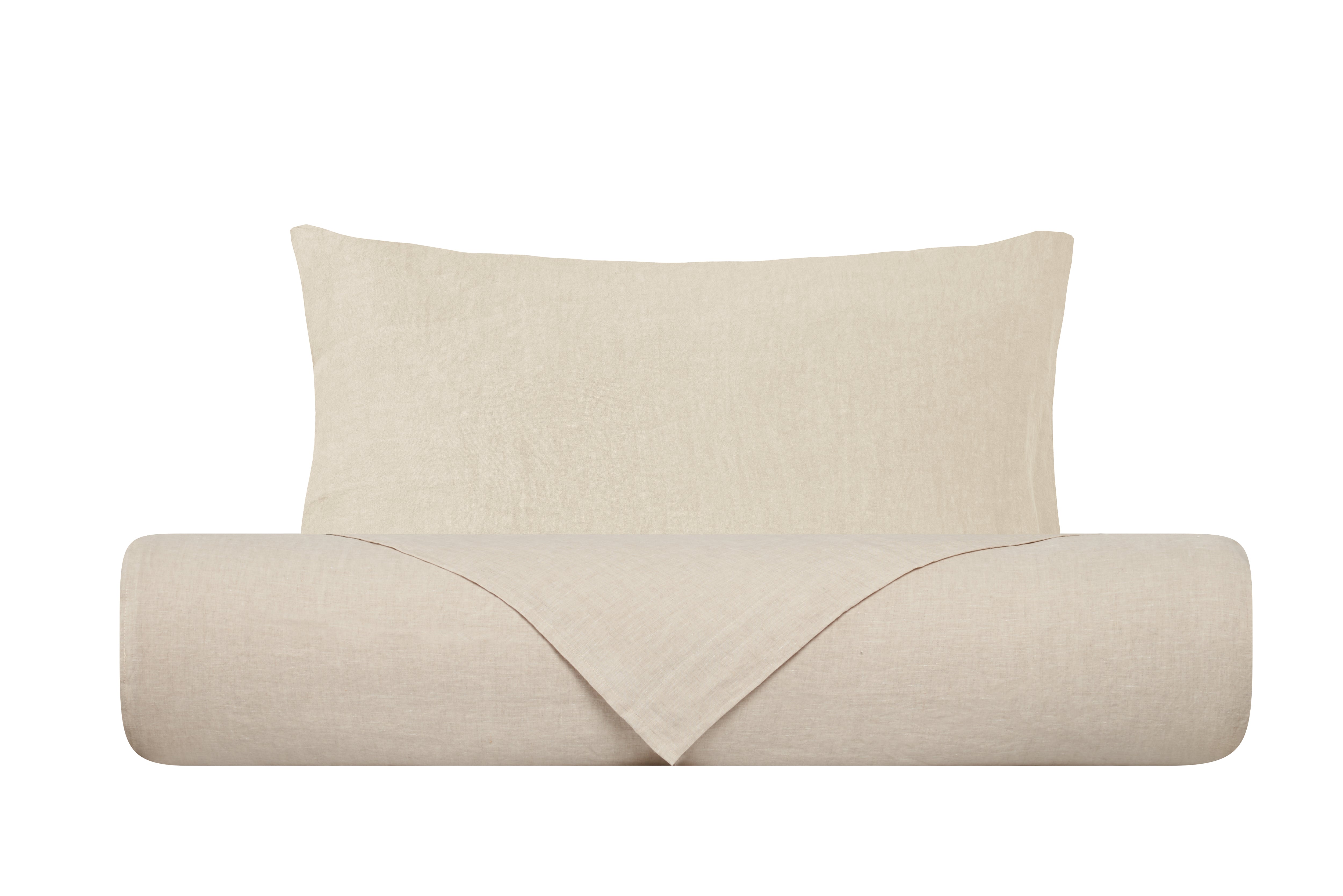 Parure copripiumino in puro lino stone washed Bollito