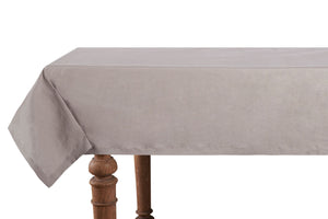 Tovaglia da tavola in 100% puro lino lavato delavè stone washed morbido resistente elegante made in italy  TORTORA - Vanita di raso