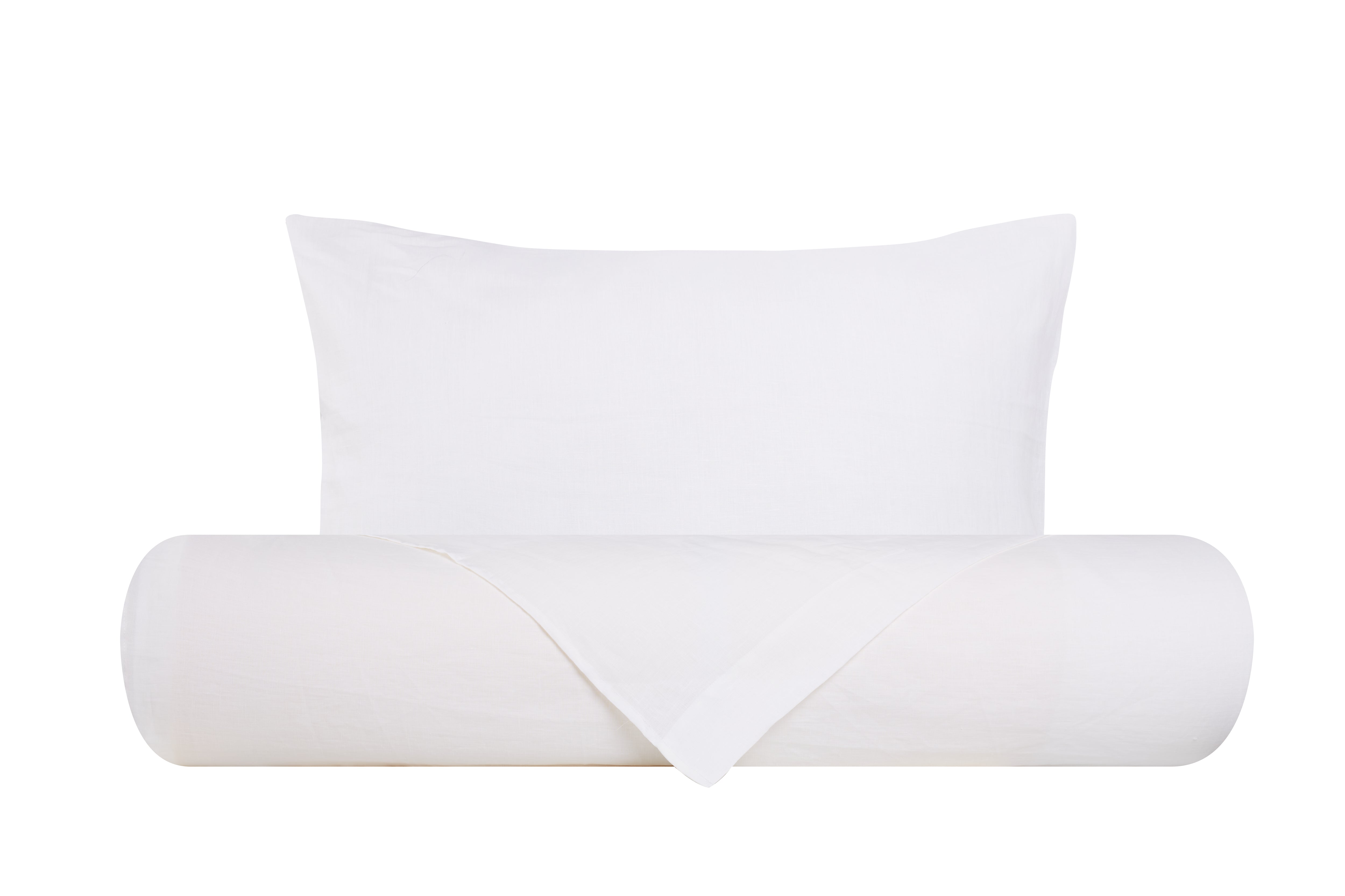 Parure copripiumino in puro lino stone washed Bianco