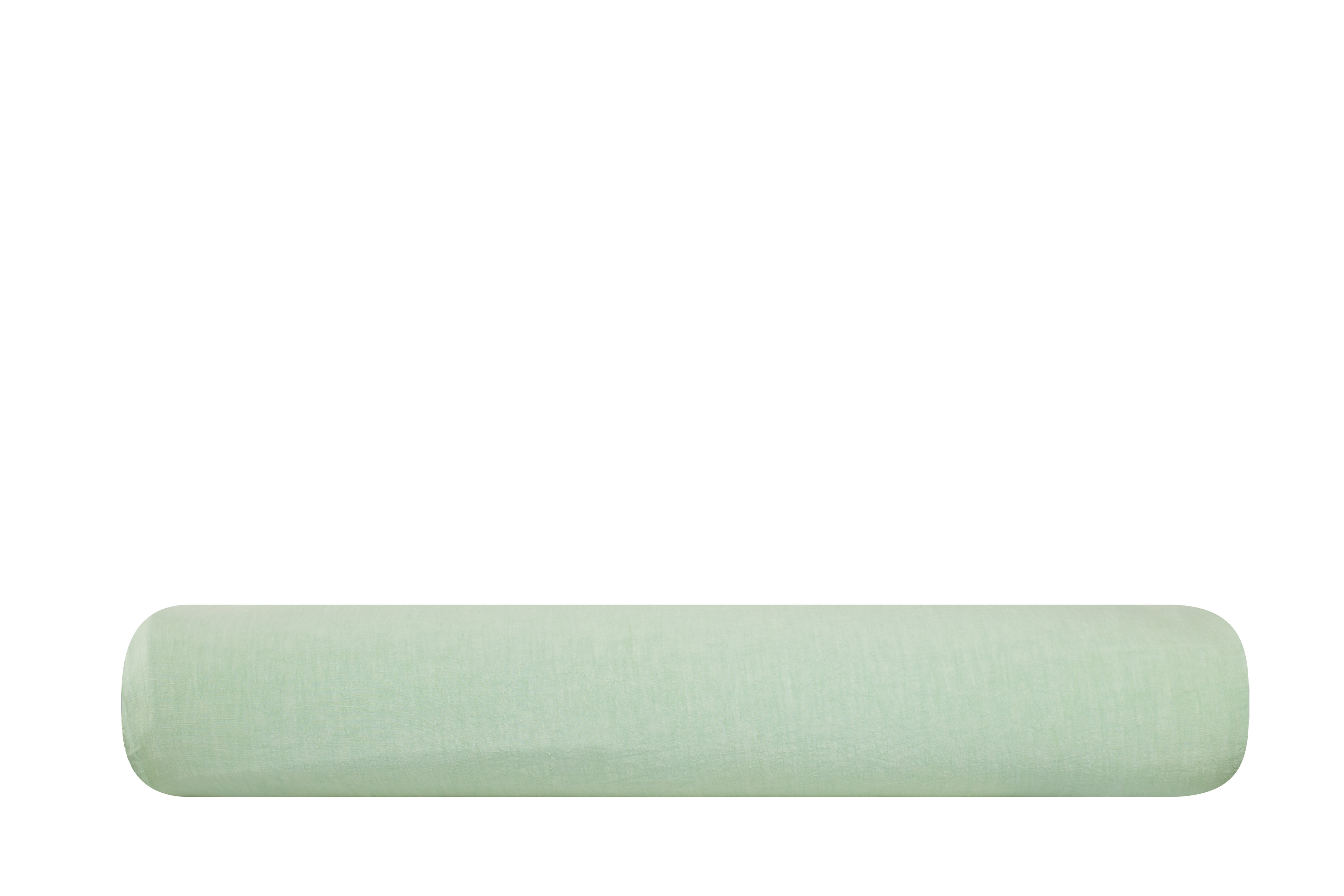 Lenzuolo sotto con angoli in puro lino stonewashed Verde Chiaro