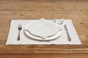 Set di 2 tovagliette americane coppia tovagliette 35 X 50 CM in 100% puro lino lavato delavè stone washed morbido resistente elegante made in italy  GRIGIO PERLA