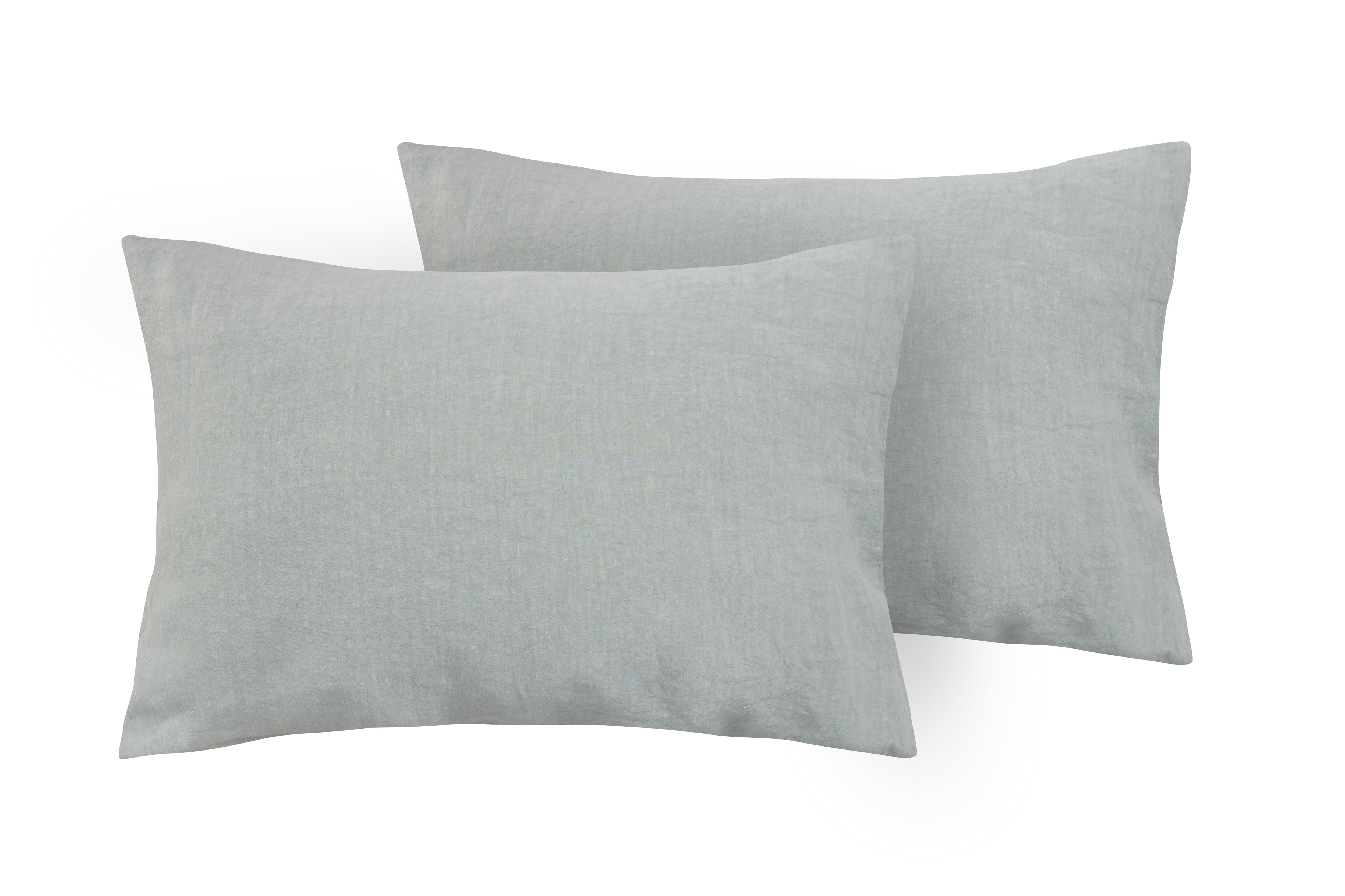 Coppia di federe in puro lino stone washed Grigio Fumo