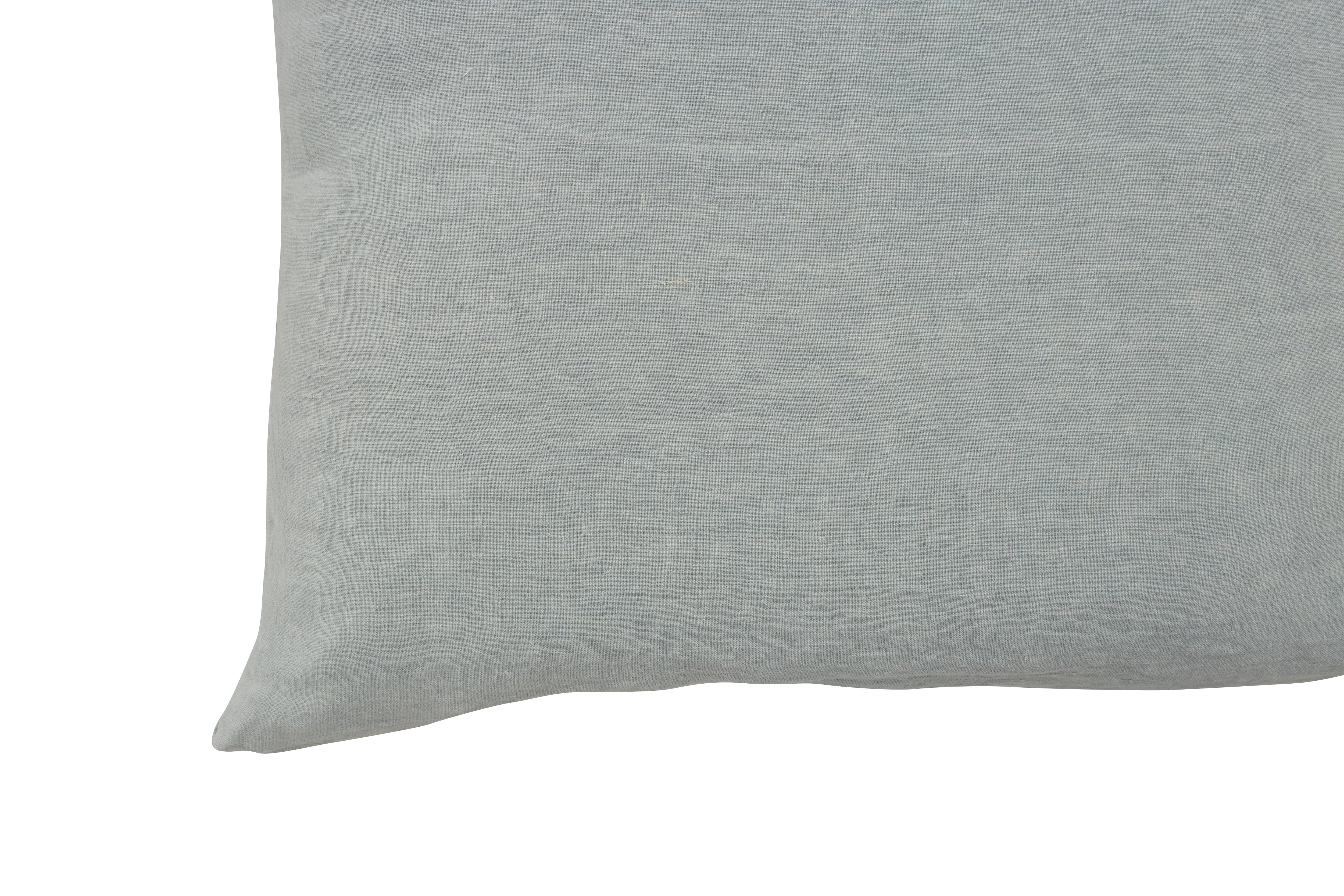 Coppia di federe in puro lino stone washed Grigio Fumo