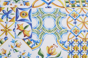 2 federe coppia di federe bifaccia doubleface stampa digitale cotone Made in Italy MAIOLICHE SICILIANE / BIANCO