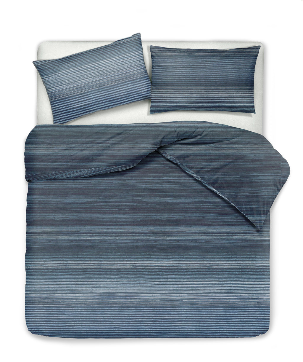 Set copripiumino federe parure Copripiumino eleganti fantasie stampa digitale 100% cotone Made in Italy  GIOCHI BLU - Vanita di raso