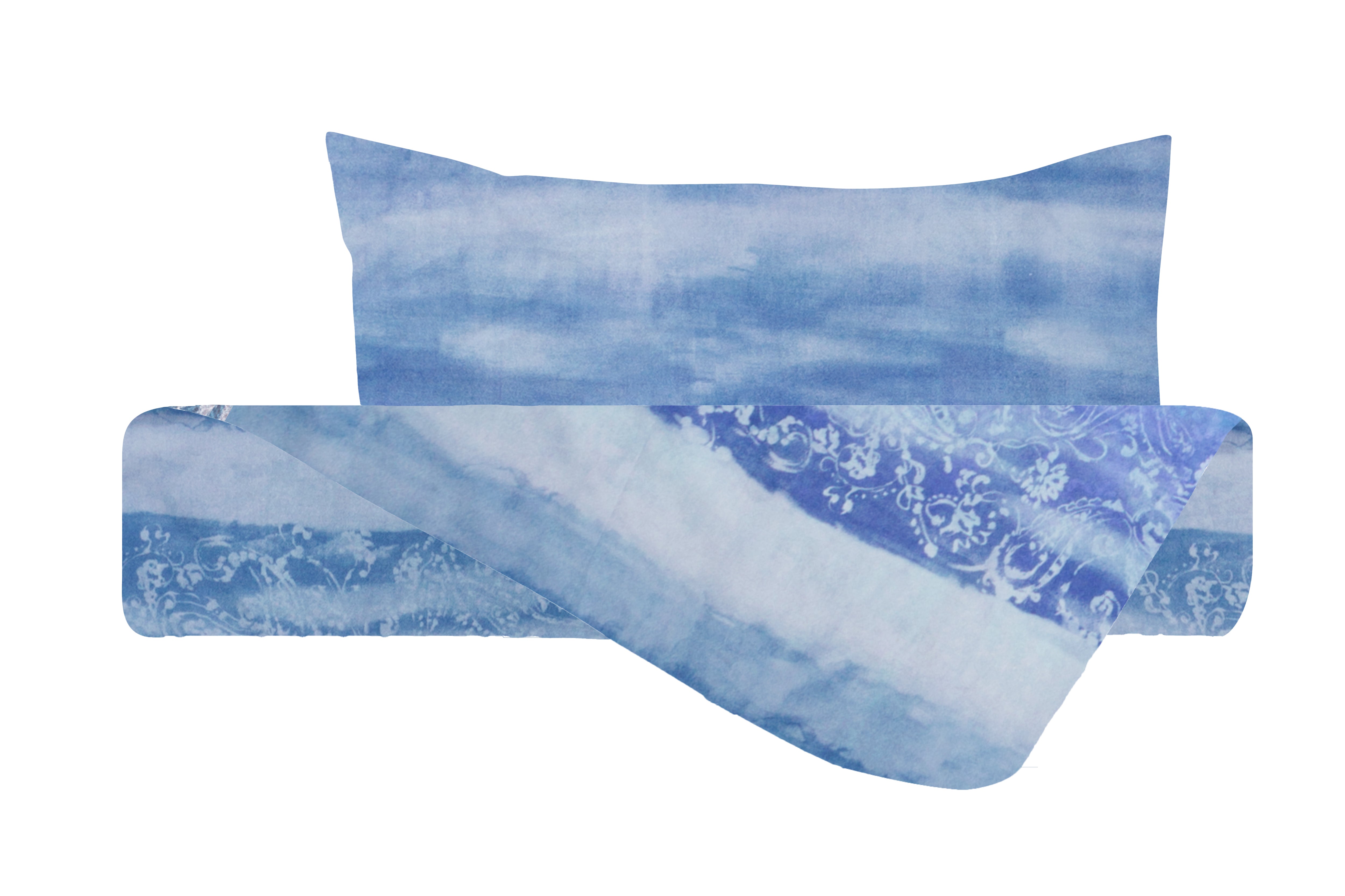 Set copripiumino federe parure Copripiumino eleganti fantasie stampa digitale 100% cotone Made in Italy  MARE - Vanita di raso