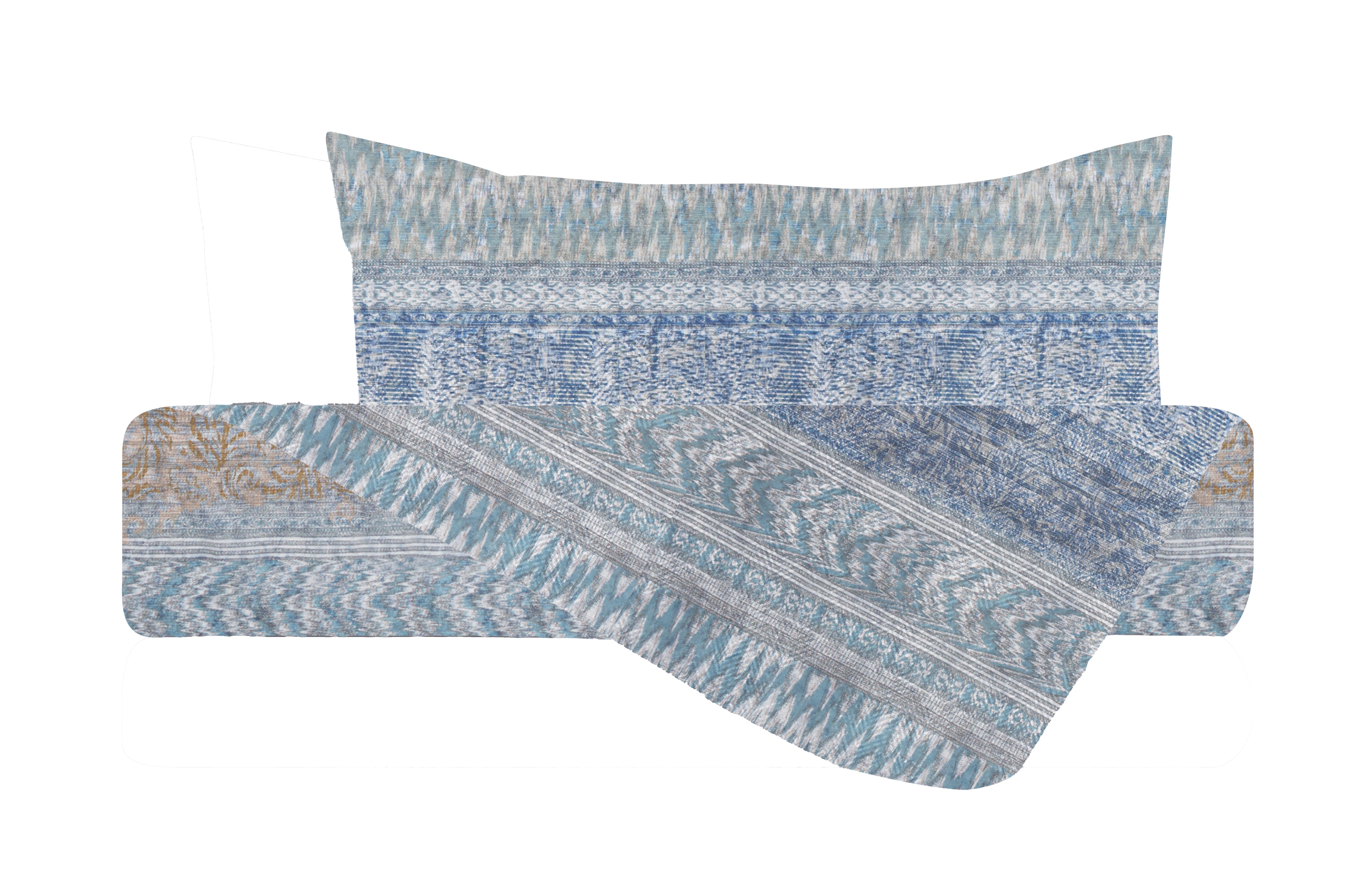 Set copripiumino federe bifaccia Doubleface parure Copripiumino eleganti fantasie stampa digitale 100% cotone Made in Italy  TERRA E MARE - Vanita di raso