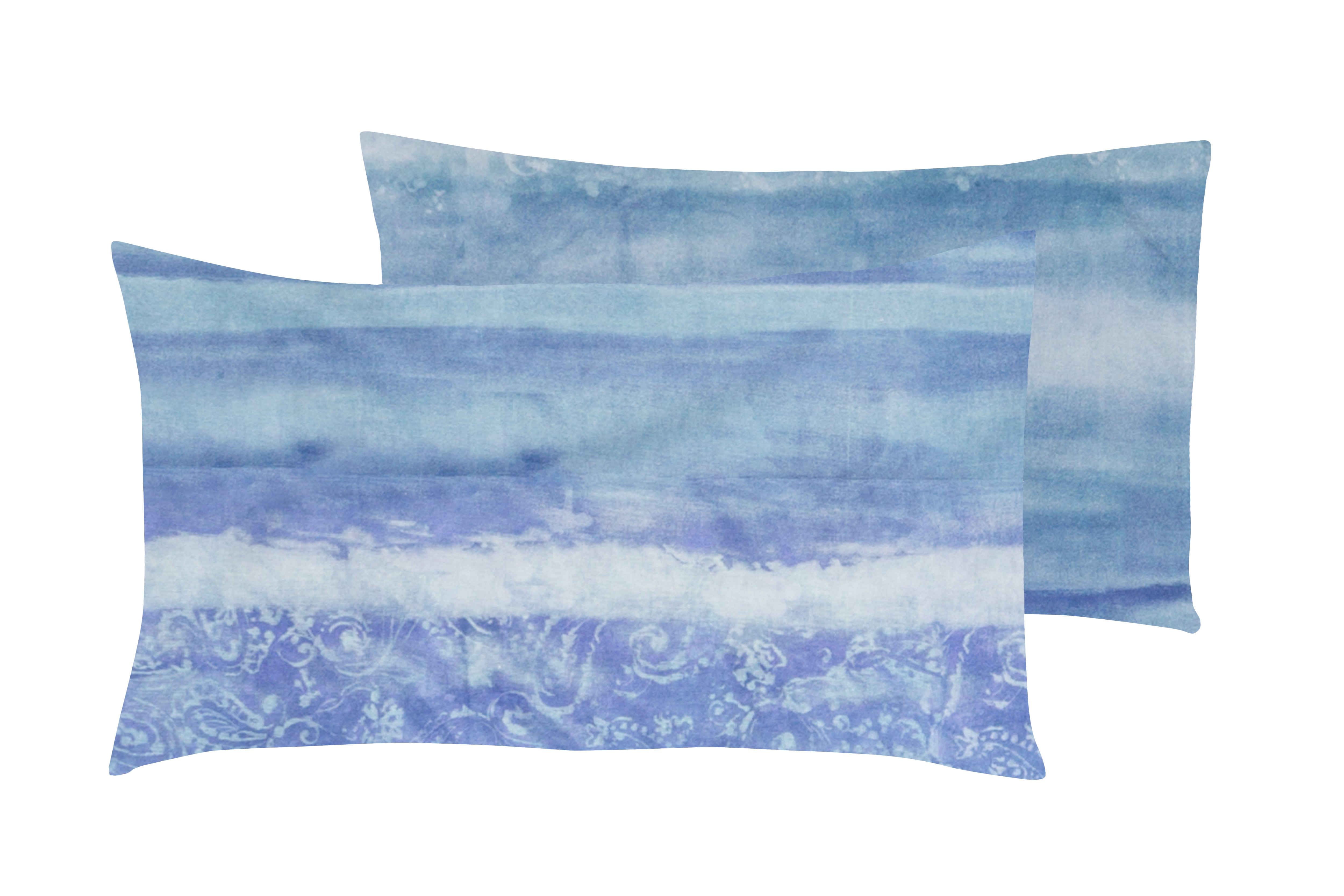 Set 2 federe coppia di federe stampa digitale 100% cotone Made in Italy MARE - Vanita di raso