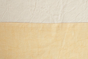 Tovaglia in misto lino con elegante bordo applicato made in italy NATURALE/GIALLO PASTELLO