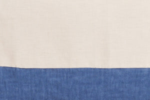 Runner in misto lino  con elegante bordo applicato made in italy  NATURALE/BLUETTE