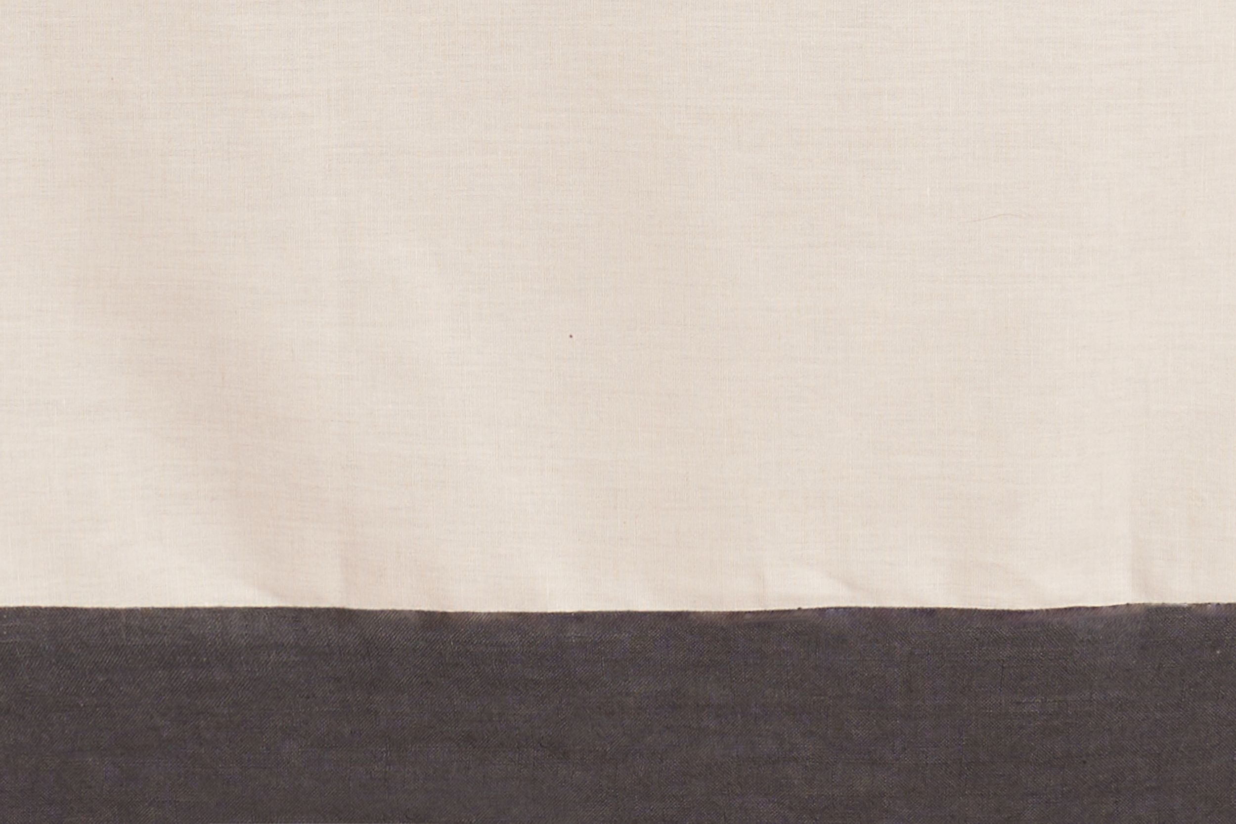 Runner in misto lino  con elegante bordo applicato made in italy  NATURALE/ANTRACITE