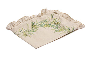 Set di 2 tovagliette americane colazione con decorazione frou frou coppia tovagliette 35 X 50 CM in misto lino stampa floreale fiori  morbide resistenti eleganti made in italy ULIVO