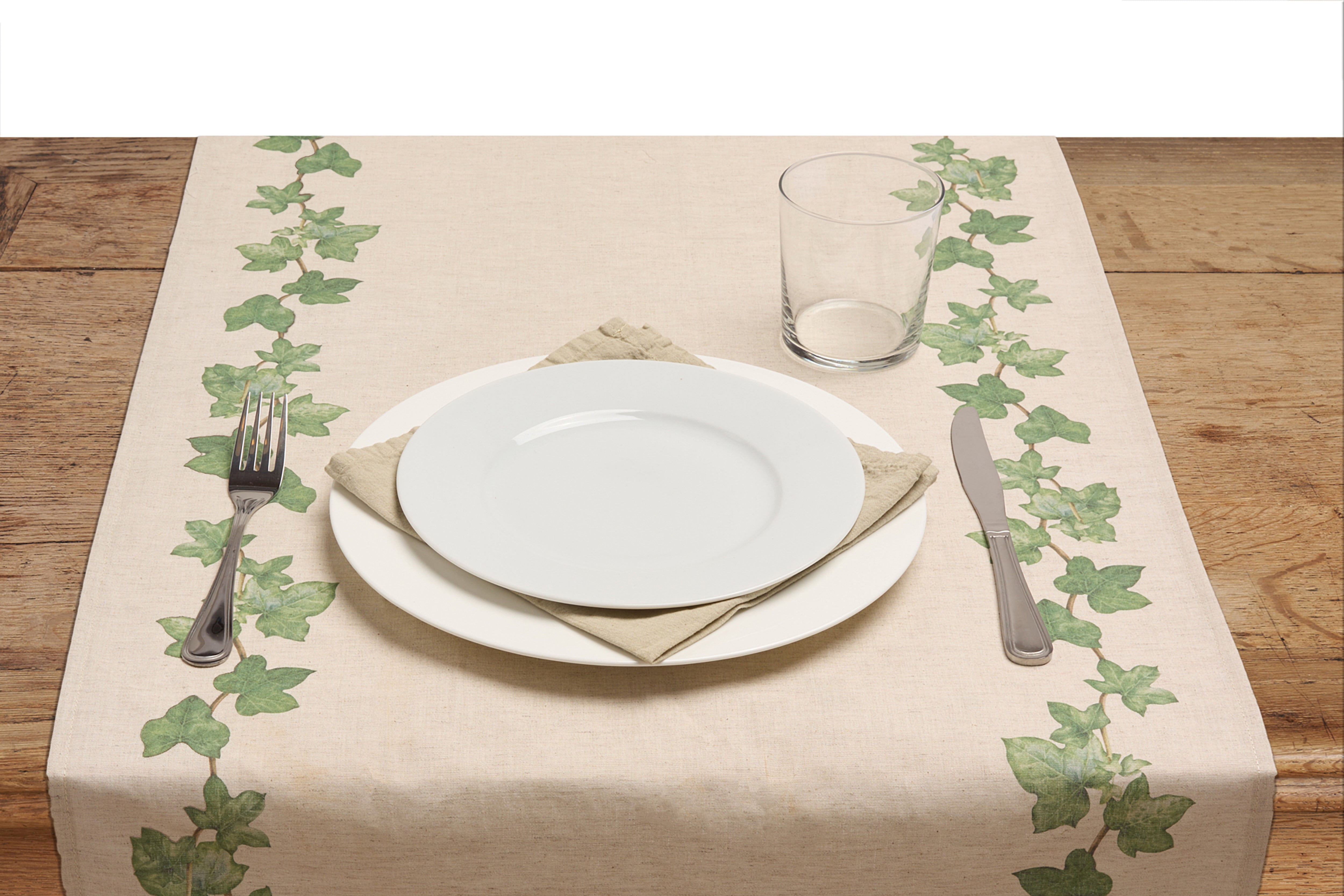 Runner da tavola in misto lino stampa floreale fiori morbido resistente elegante made in italy  EDERA