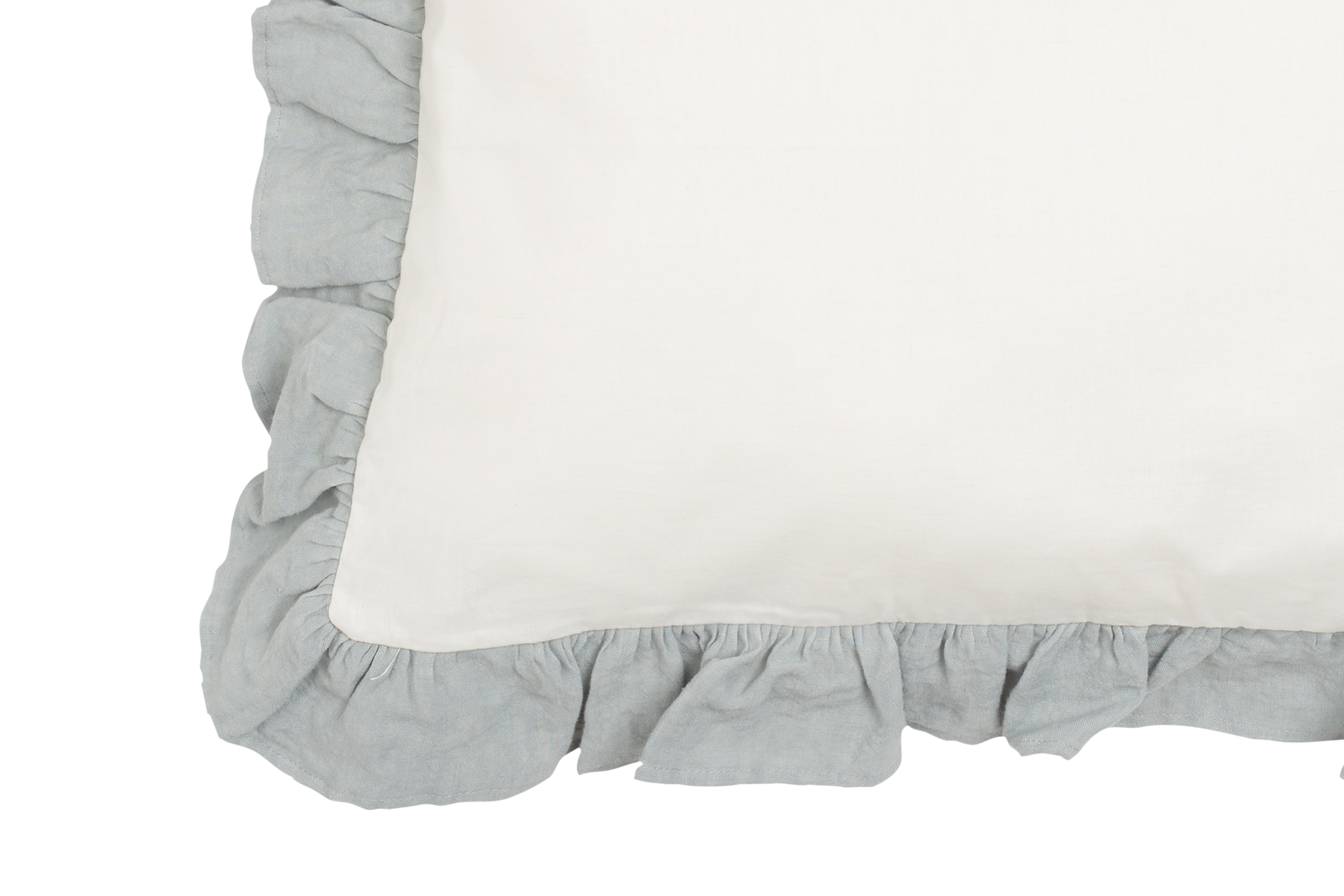 Cuscino Arredo con Frou Frou in misto lino Made in Italy  NATURALE/GRIGIO
