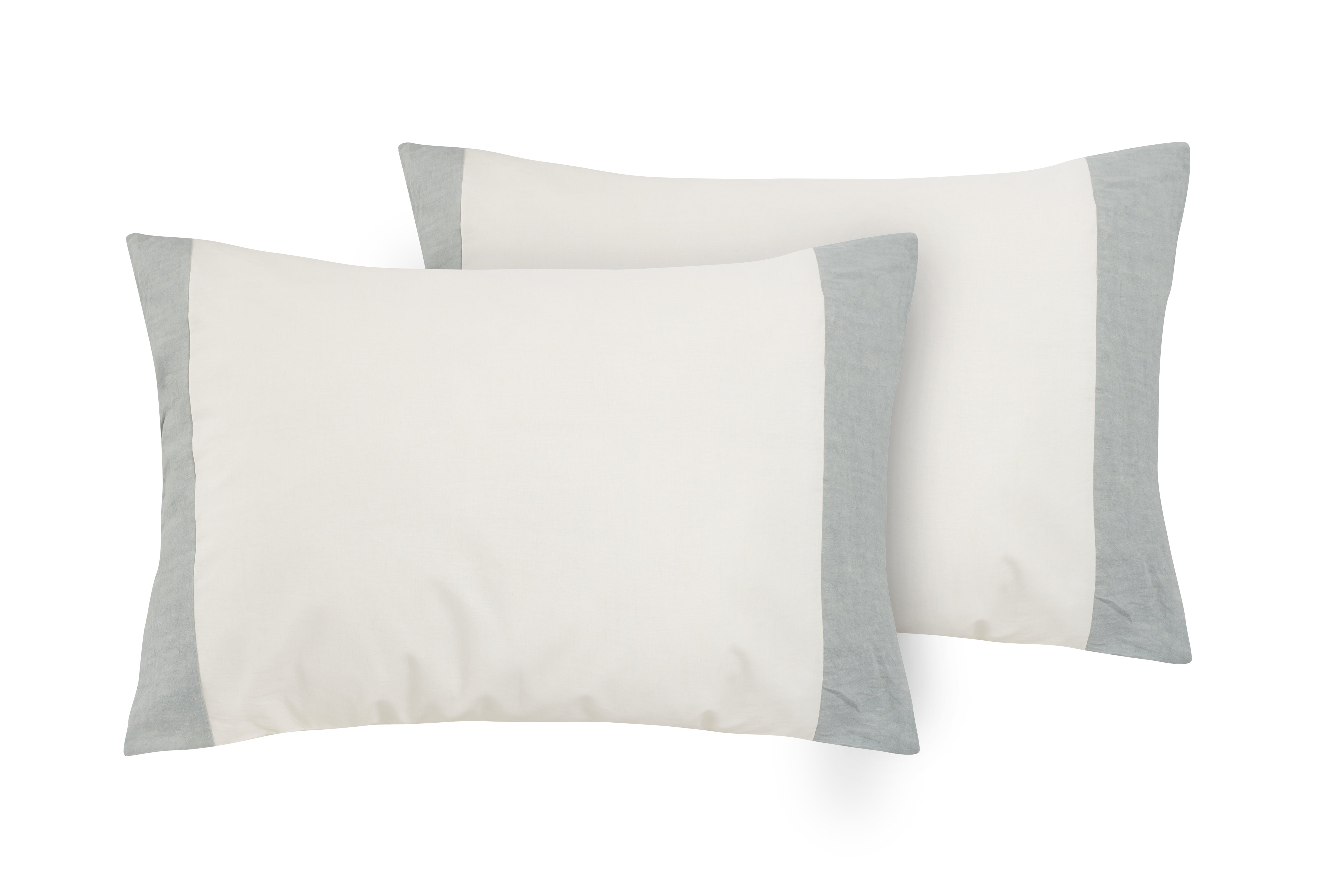 Parure Letto Federe Misto Lino Made in Italy NATURALE/GRIGIO