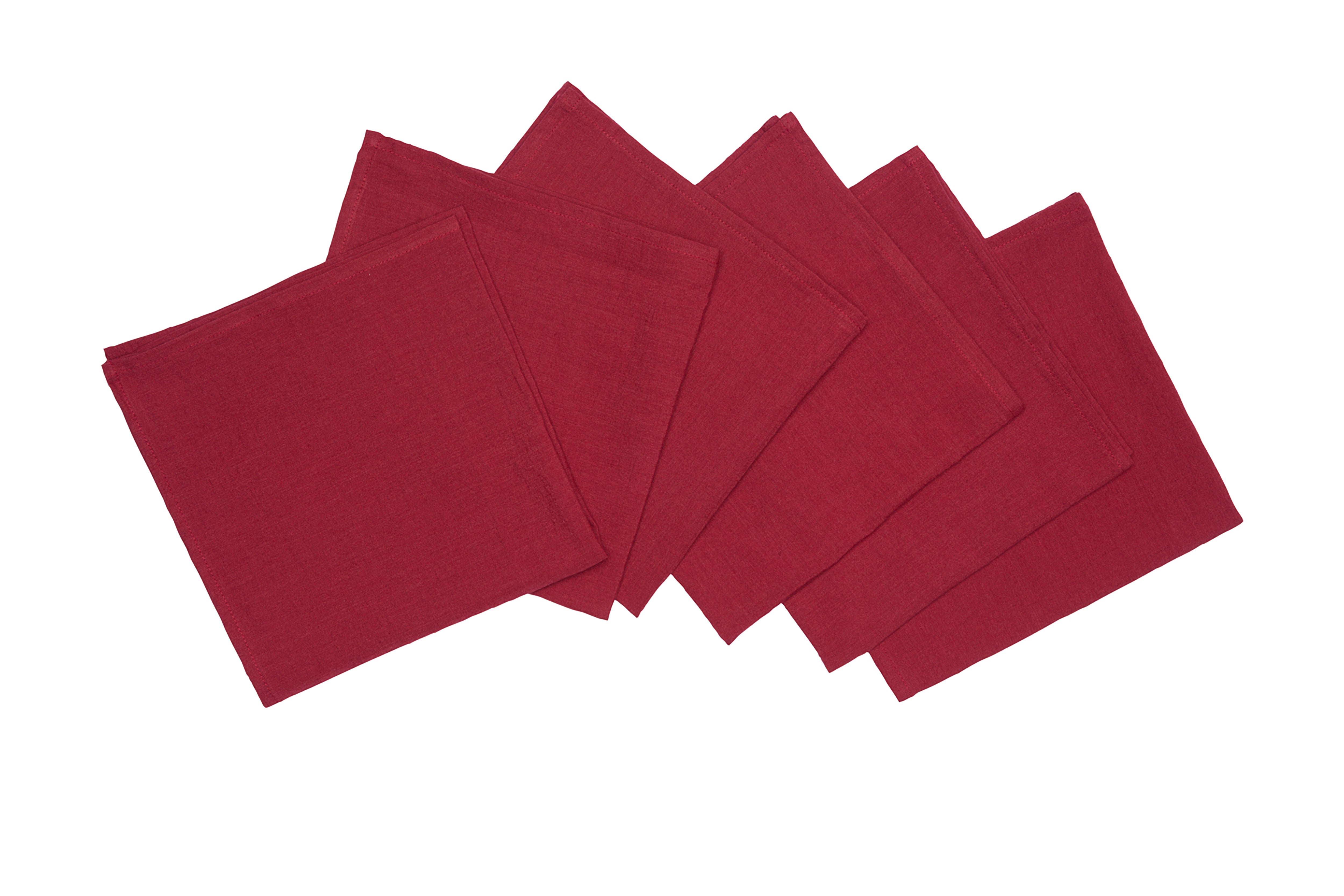 Set di 6 tovaglioli da tavola 45 X 45 CM in misto lino morbido resistente elegante made in italy CILIEGIA