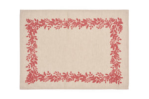 Set di 2 tovagliette americane natalizie coppia tovagliette 35 X 50 CM in misto lino decoro natale morbide resistenti made in italy BACCHE ROSSE