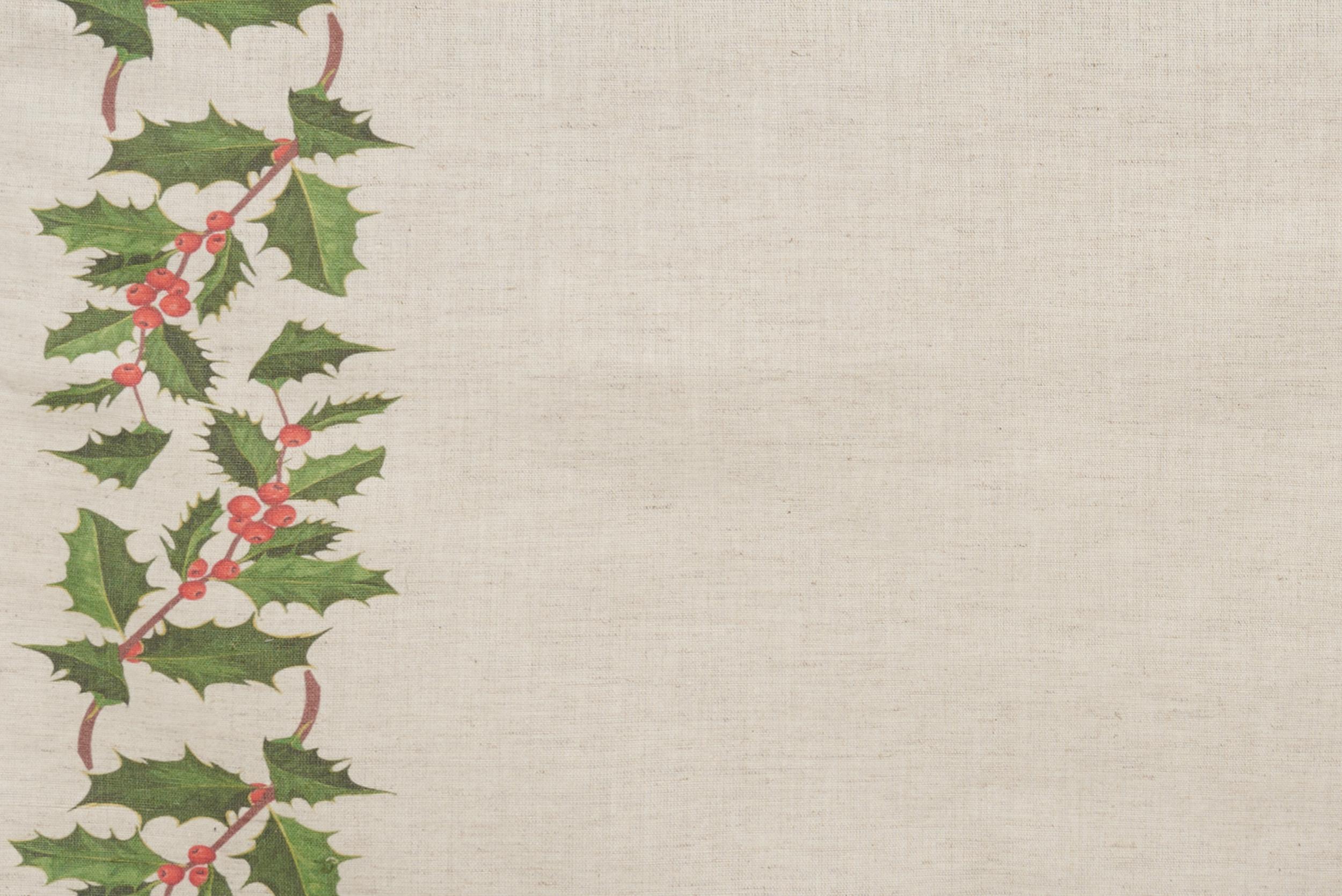 Runner da tavola feste natale natalizia in misto lino decoro natale natalizio morbido resistente elegante made in italy AGRIFOGLIO - Vanita di raso