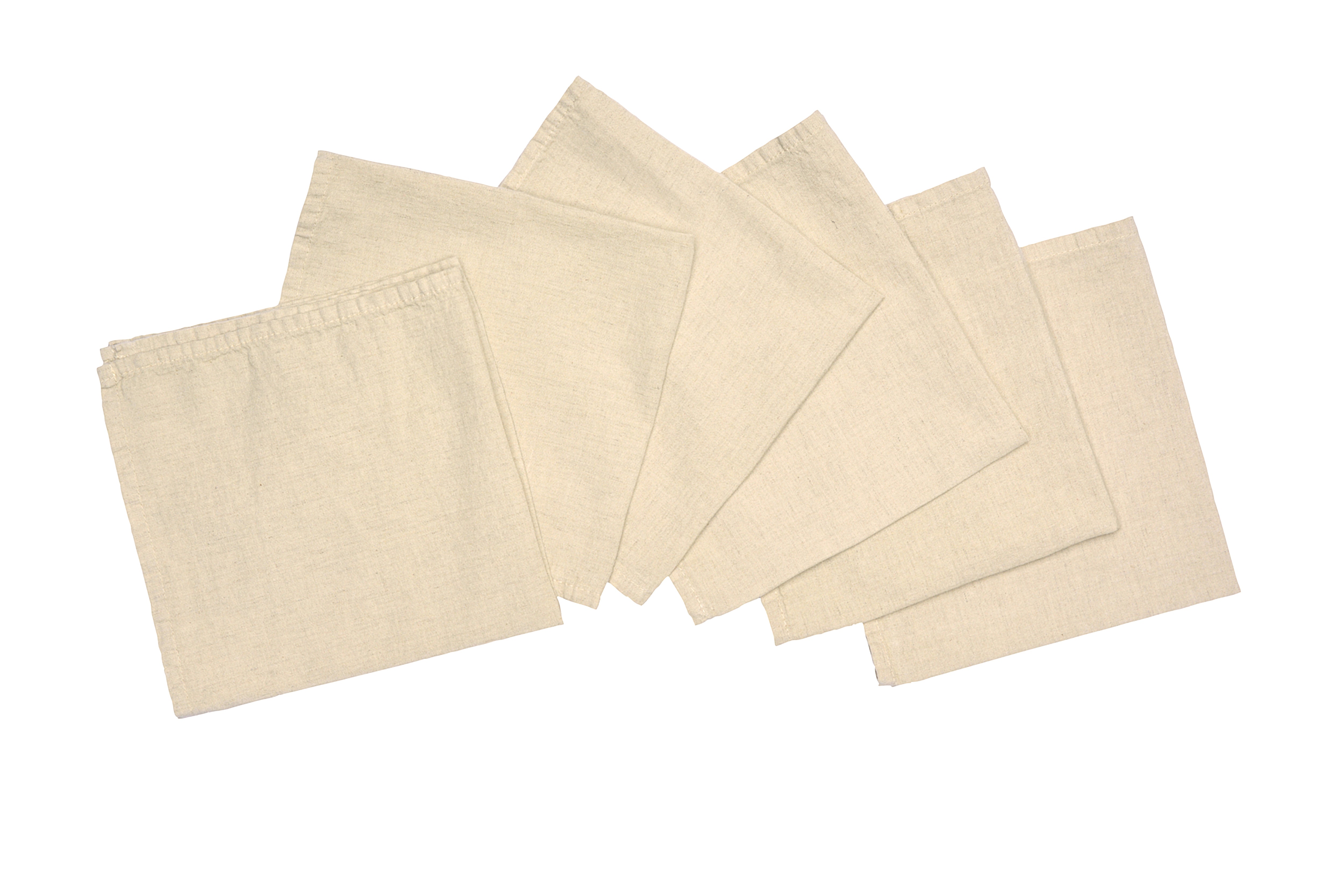 Set di 6 tovaglioli da tavola 45 X 45 CM in misto lino morbido resistente elegante made in italy NATURALE