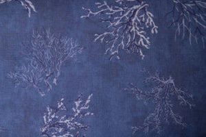 Cuscino Arredo Bifaccia 100% cotone Made in Italy Mare Profondo / Bianco 40x40cm