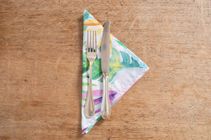 Set di 6 tovaglioli da tavola in stoffa 45 x 45 CM cotone stampa digitale dai colori vivi ed intensi lavabili in lavatrice made in Italy MELANIA