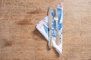 Set di 6 tovaglioli da tavola in stoffa 45 x 45 CM cotone stampa digitale dai colori vivi ed intensi lavabili in lavatrice made in Italy MELISSA