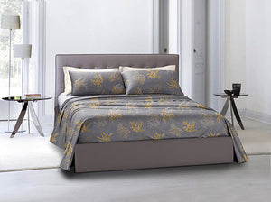 Completo letto lenzuola federe bifaccia double face stampa digitale in cotone made in italy OCEANO GRIGIO/BIANCO