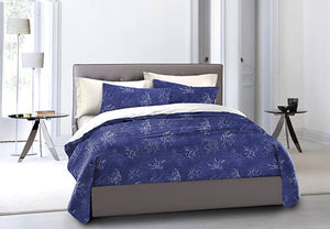 Set Copripiumino federe bifaccia Doubleface parure Copripiumino Stampa Digitale Cotone Made in Italy OCEANO BLU / BIANCO